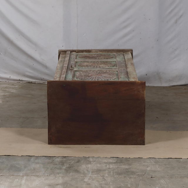 Armoire Constructed From an Antique Indian Painted Teakwood Door and Elements For Sale - Image 4 of 7