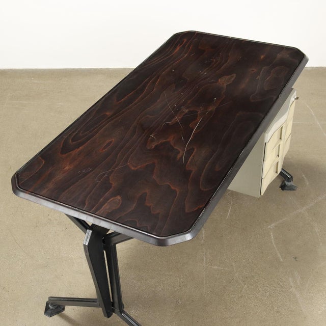 Black Vintage Writing Desk by Olivetti Arco for BBPR, Italy, 1970s For Sale - Image 8 of 11