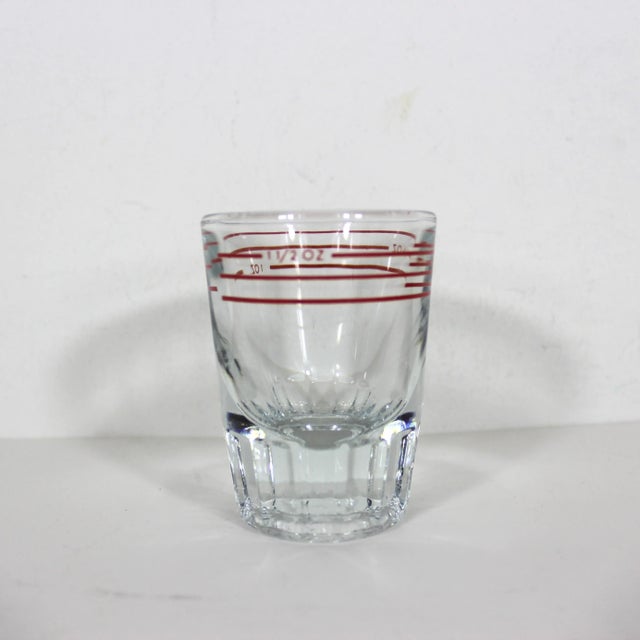 Vintage Dominion Glass Jigger Red Lines Bar Measure 1 1/2 Ounce Oz Measuring Shot For Sale - Image 6 of 9