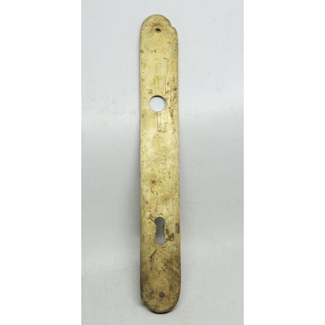 French Antique Gilded Brass French 10.875 In. Door Back Plate For Sale - Image 3 of 3