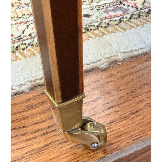 Late 20th Century Pair of Mahogany Inlay Pembroke Drop Leaf End Tables For Sale - Image 5 of 11