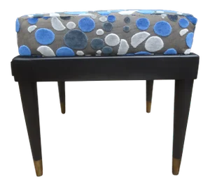 French Maison Jansen Style Ebonized Ottoman