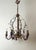 Italian Gilt Iron Five-Light Chandelier with Porcelain Flowers, 1930 For Sale - Image 6 of 18