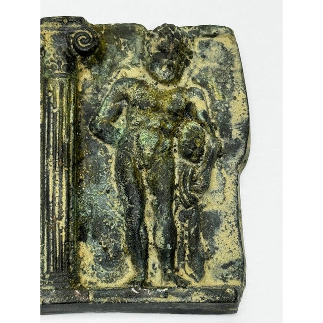 Antique Historic Classical Mythology Roman Bronze Plaque Mount Depicting Hercules (Heracles) For Sale - Image 4 of 18