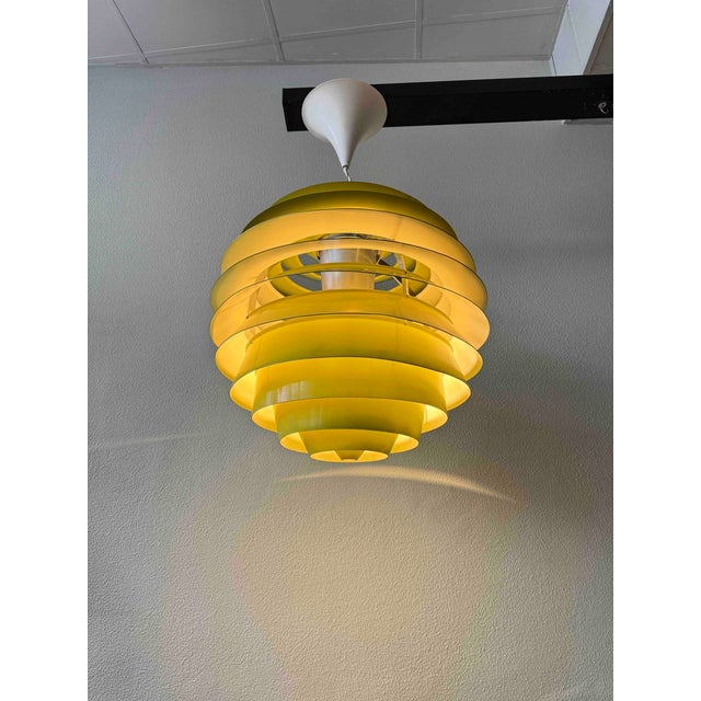 Mid-Century Modern Danish Olive Green PH Louvre Pendant Light by Poul Henningsen for Louis Poulsen, 1960s For Sale - Image 3 of 18