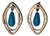 18kw Turquoise Drop Floating Diamond Earrings, Pair For Sale