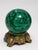 Large & Heavy Sculpted Malachite Egg Specimen Sculpture on Ornate Brass Stand For Sale In Providence - Image 6 of 10