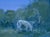 Late 20th Century Folk Art Nocturne Oil Landscape Painting With Horses For Sale - Image 4 of 7