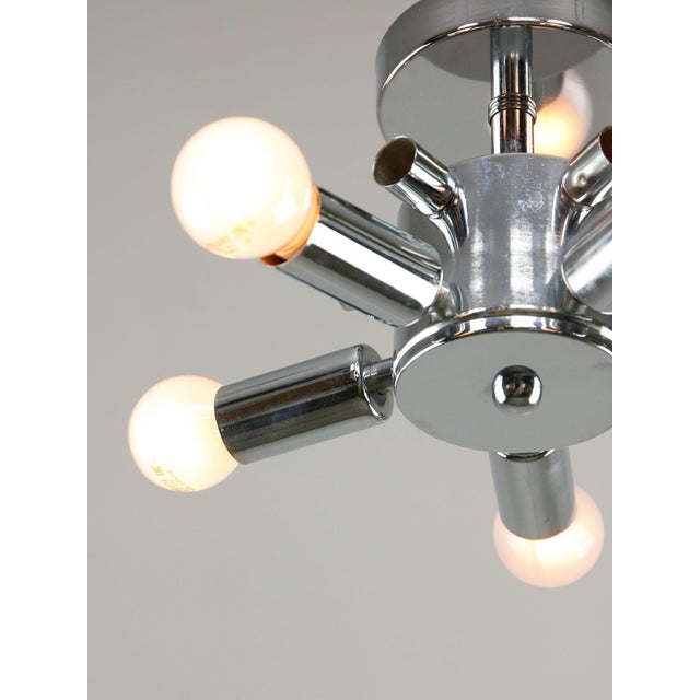 Vintage Italian Ceiling Lamp in Chrome and Opaline, 1980s For Sale - Image 5 of 13