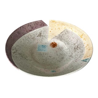 1980s Postmodern Oversized Decorative Bowl in the Style of Memphis Grou,. Signed For Sale
