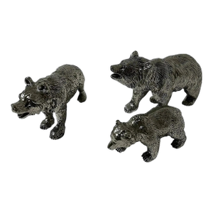 Set of 3 Pewter Bears by Cipolla Pewter, Made in Italy From Gorsuch in Aspen