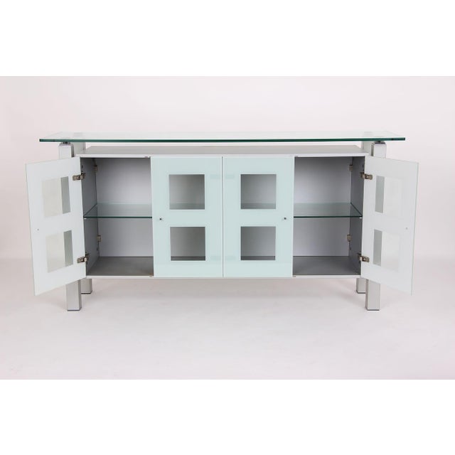 Vintage Sideboard in Steel and Glass from Völker, 1980s For Sale - Image 8 of 12