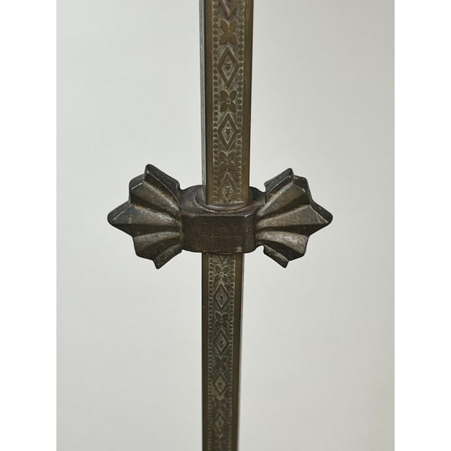 Antique Art Deco Cast Iron Floor Lamp by Rembrandt For Sale In Boston - Image 6 of 10