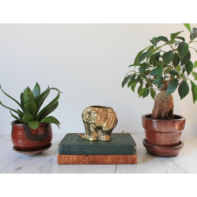 Vintage Brass Elephant Desktop Pen or Pencil Holder For Sale In Milwaukee - Image 6 of 9