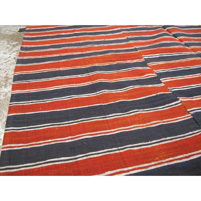 Galerie Shabab Collection Red & Black Mid-20th Century Handmade Turkish Flat-Weave Kilim Accent Rug For Sale In New York - Image 6 of 10