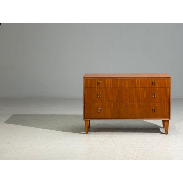Swedish Modern Chest of Drawers by Axel Larsson, Mahogany Veneer, 1940s For Sale - Image 12 of 13