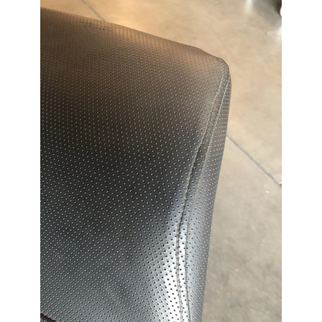 1980s Circa 1980 Modernist Leather Captian's Lounge Chair With Chrome Base For Sale - Image 5 of 6