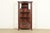 Victorian Berkey & Gay Antique Victorian Carved Oak Curved Glass Bookcase or Display Cabinet, Circa 1900 For Sale - Image 3 of 13