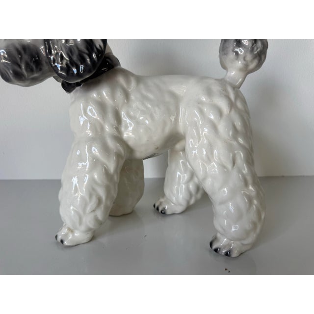 1980s Vintage Italian Ceramic Poodle Dog Figurine For Sale - Image 5 of 12
