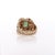 Metal 3.5 Carat Green Step Cushion Cut Tourmaline & Diamond 14k Rose Gold Nugget Ring For Sale - Image 7 of 9