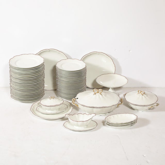 Antique Haviland for Limoges Porcelain Dinner Set for 24 Floral Spray Pattern For Sale - Image 17 of 18