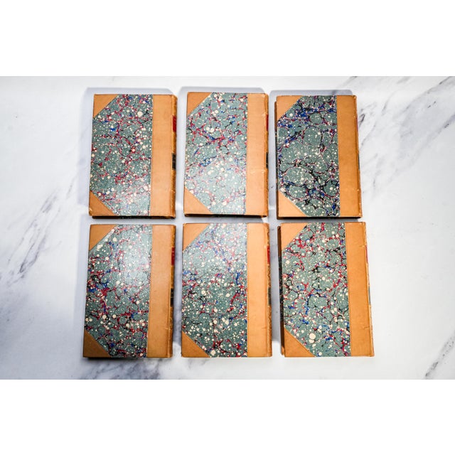 Stunning 6 Volume Ornate Victorian Antique Leather Spine Books Works of Henry Wadsworth Longfellow Home Office Shelf Decor For Sale - Image 10 of 10