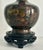 Asian Vintage Cloisonné Vase Earth Tones With Carved Wooden Base For Sale - Image 3 of 16