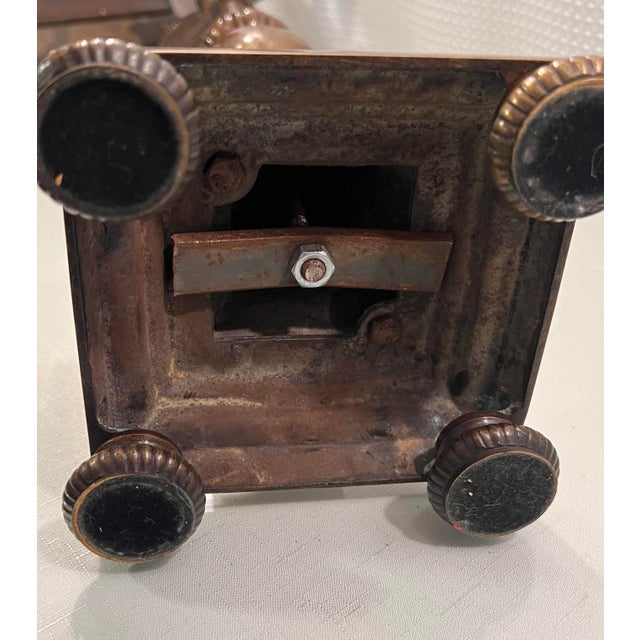 Vintage LPatinated Brass Palm Tree Candlestick Holder For Sale - Image 10 of 11