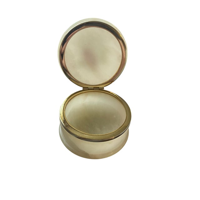 Vintage Midcentury Italian Handcarved Alabaster Hinged Trinket Box For Sale - Image 4 of 7