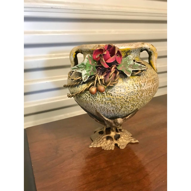 Rare Shino-Style Ceramic Vase on Angel Stand. Enhance your space with this exceptional Shino-style ceramic vase, featuring...