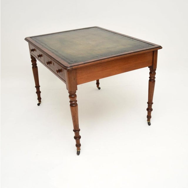 Antique Victorian Leather Top Desk, 1840s For Sale - Image 3 of 11