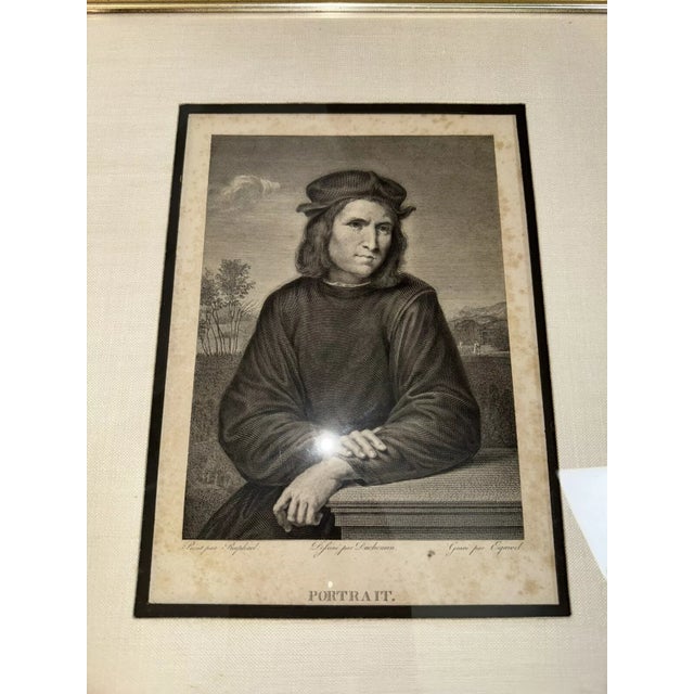Beige 18th Century Engraving of Raphael by Manuel Esquivel For Sale - Image 8 of 8