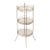 Vintage Three-Tier Metal & Glass Round Side Table For Sale