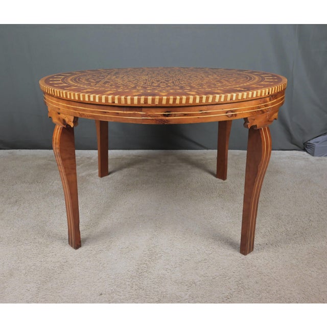 Large 20th Century Moroccan Marquetry Tea Table For Sale - Image 11 of 13