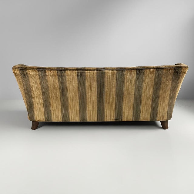 Art Deco Italian Striped Velvet Sofa, 1930s For Sale - Image 4 of 15
