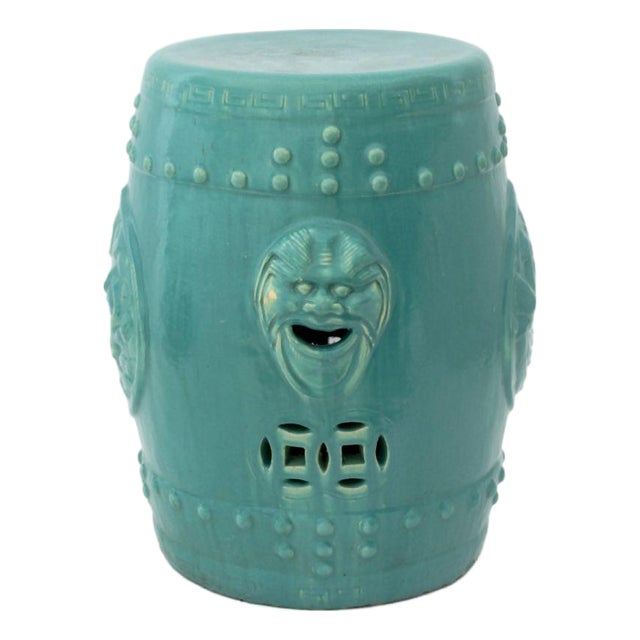Chinese Turquoise Glazed Ceramic Garden Seat For Sale
