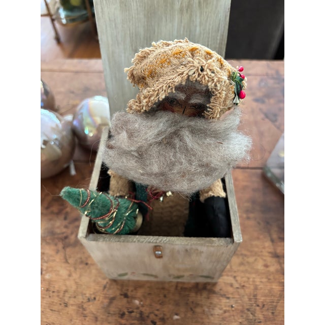Folk Art Father Christmas Jack in the Box by Herb & Gloria Surman For Sale - Image 3 of 11