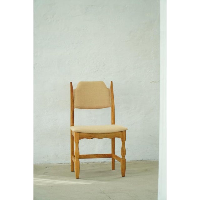 Mid-Century Modern Oak & Hessian Dining Chairs from Henning Kjærnulf, 1960s, Set of 8 For Sale - Image 12 of 18