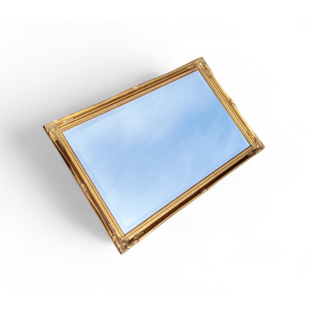 Antique French Louis XV Rococo Revival Facet-Cut Wall Mirror with Ornate Giltwood Frame, 1900s For Sale - Image 12 of 12
