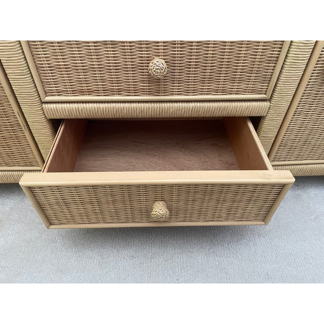 1980s Lexington Furniture Wicker Henry Link Buffet (Model No: 366-850) For Sale In Reno/Lake Tahoe - Image 6 of 13
