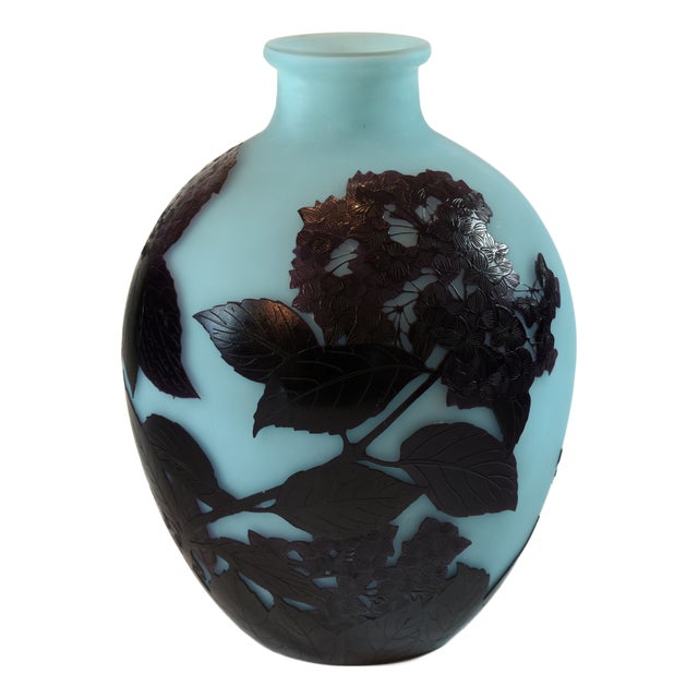 Vase with Hydrangeas by André Delatte, 1920s For Sale
