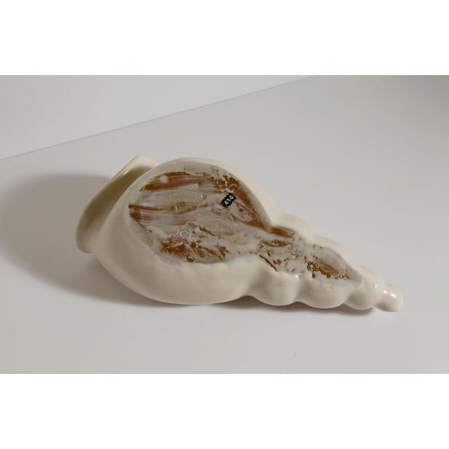 Gold Sculptural Shell Vase in Stoneware by C.H. Brannam, 1965 For Sale - Image 8 of 12