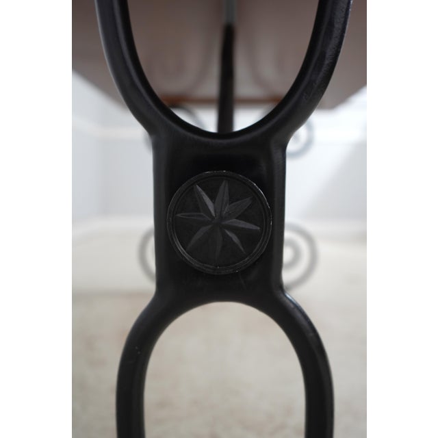 Scrolled Iron Base Coconut Top Dining Room Table For Sale - Image 10 of 14