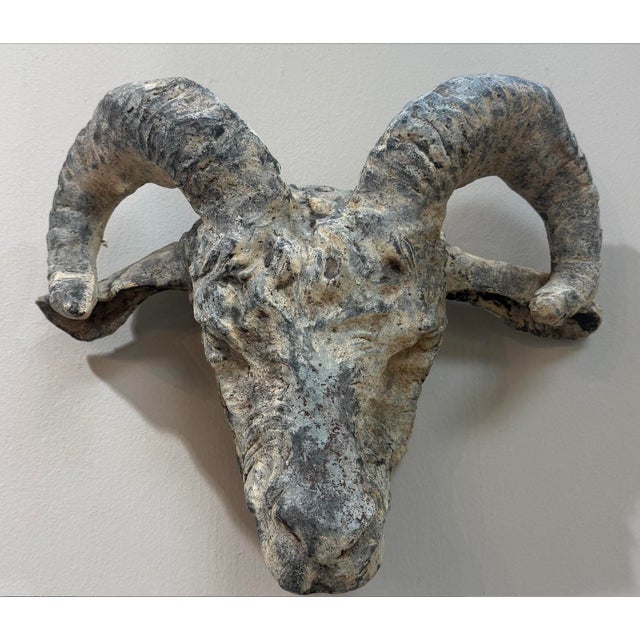 French Provincial Antique Ram's Head From South of France For Sale - Image 3 of 10