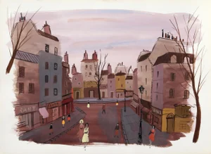 Cityscape 1, Charles Levier Watercolor on Paper, Unsigned