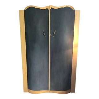 1940s Art Deco Style Black and Gold Wardrobe For Sale