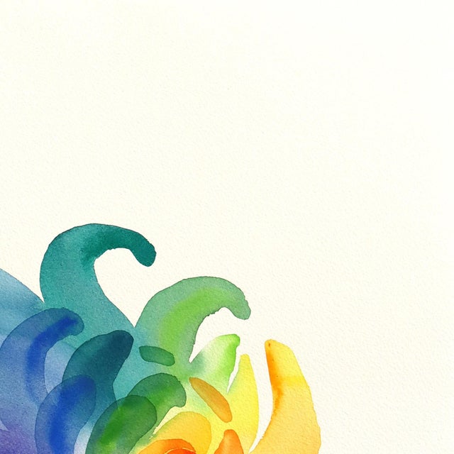 2020s Rainbowland Chrysanthemum - Original Botanical Chrysanthemum Floral Watercolor Painting For Sale - Image 5 of 7