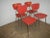 Red Formic Chairs Set, 1970s, Set of 4, in Good conditions. Designed 1970 to 1979