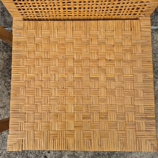 1970s Vintage Rattan Wrapped Dining Side Chairs, After Bielecky Bros, Set of 4 For Sale In Washington DC - Image 6 of 13