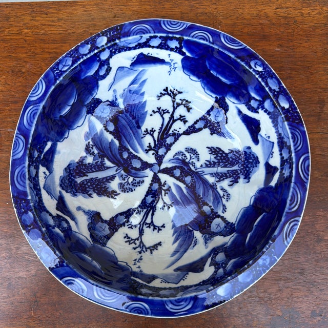 Antique Japanese Arita Porcelain Blue Decorated Bowl, Late Edo Period, Circa 1880–1900 A handsome and authentically...